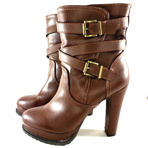 Madden Girl Shoes Madden Girl Nitefal Platform Brown Sidezip